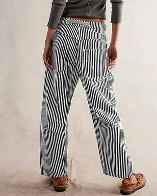 Fashion Mid-Rise Casual Striped Drawstring Wide-Leg Pants-option1]-kendra-kays-boutique