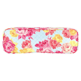 Quilted Hair Tool Bag - Blue + Rose Floral-option1]-kendra-kays-boutique