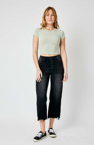 HIGH WAIST DESTROY RAW HEM CROP WIDE-Jeans-option1]-kendra-kays-boutique