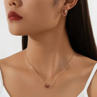 Football Matching Earrings + Necklace Sets-option1]-kendra-kays-boutique