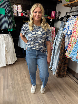 Camouflage Print Crew Neck-Short Sleeves-option1]-kendra-kays-boutique