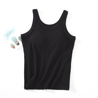 Athleisure built-in bra rib tank top-option1]-Black-kendra-kays-boutique