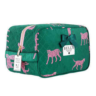 Quilted Cosmetic Bag - Green + Cheetahs-option1]-kendra-kays-boutique