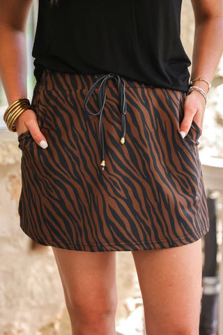 Chocolate Zebra Skort-Skirts-option1]-Small-kendra-kays-boutique