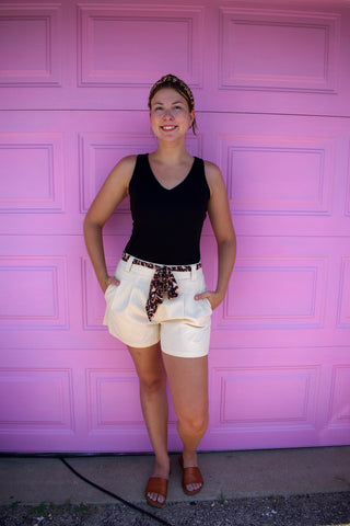 Leopard Contrast Sash Belt Pleated Wide Leg Shorts-Shorts-option1]-kendra-kays-boutique