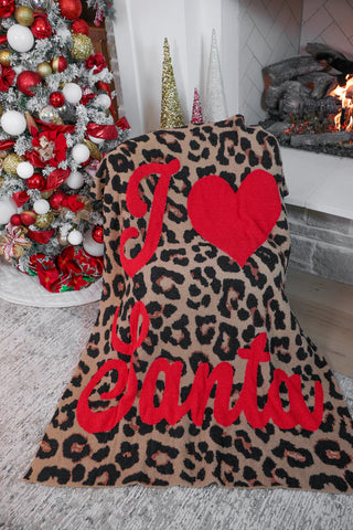 I Love Santa Leopard Blanket-Accessories-option1]-kendra-kays-boutique
