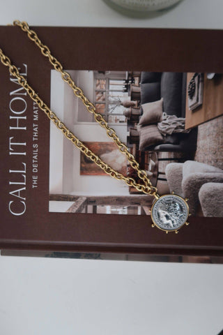 TWO TONED COIN NECKLACE-option1]-kendra-kays-boutique