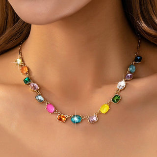 Multicolor Gemstone Link Necklace | 80N92824-option1]-kendra-kays-boutique