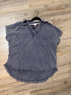 Navy Fray Day Top-Short Sleeves-option1]-small-kendra-kays-boutique