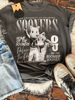 Sooners Halftone Gameday Comfort Color Tee (youth and adult)-option1]-kendra-kays-boutique