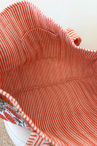 Waylon Orange Floral Print Tote Bag-option1]-kendra-kays-boutique