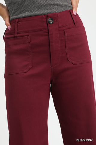 Umgee Button Stretched Pants-Bottoms-option1]-kendra-kays-boutique