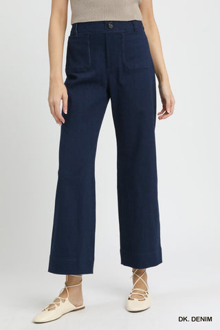 Umgee Waist Wide Leg Denim Pants-Jeans-option1]-small-kendra-kays-boutique