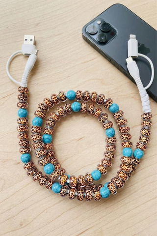 Updated Turquoise and Leopard Beaded Cord Charger-option1]-kendra-kays-boutique