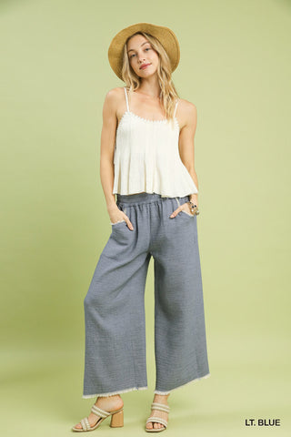Frayed Hem Wide Leg Pants-Bottoms-option1]-Small-kendra-kays-boutique