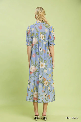 Floral Smocked Button-Front Dress-Dresses-option1]-kendra-kays-boutique