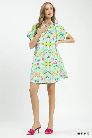 Abstract Floral Shift Dress-Dresses-option1]-Small-kendra-kays-boutique