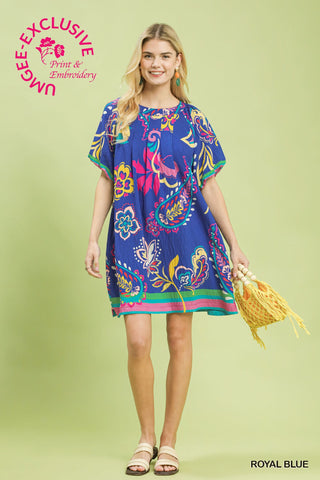 Vibrant Paisley Print Dress-Dresses-option1]-Small-kendra-kays-boutique