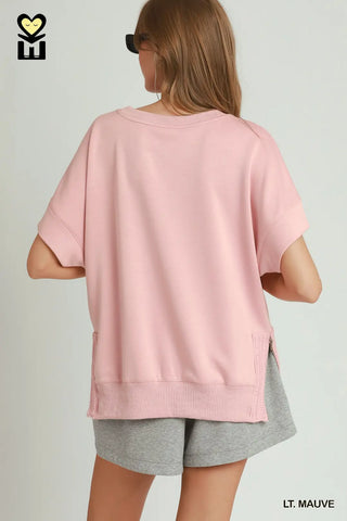 Side-Zip Crochet Dolman Sleeve Top-Short Sleeves-option1]-kendra-kays-boutique