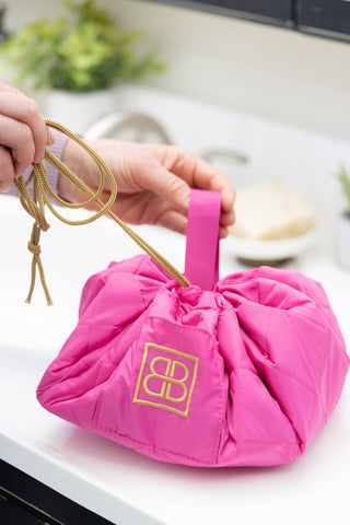 Quilted Lay Flat Drawstring Makeup Bag - Cosmetic Organizer-option1]-kendra-kays-boutique