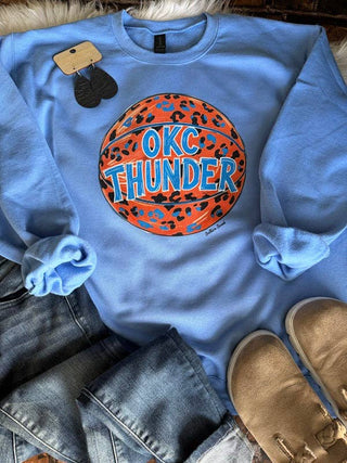 OKC Thunder Leopard Basketball Tee or Sweatshirt-option1]-kendra-kays-boutique