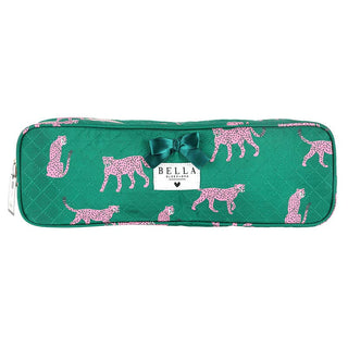Quilted Hair Tool Bag - Green + Cheetahs-option1]-kendra-kays-boutique