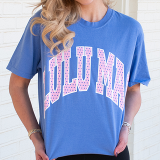 LM-PD-1001 Polka Dot Adult Flo Blue Comfort Colors Tee-option1]-kendra-kays-boutique
