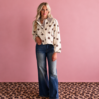 POLKA DOT OXFORD CANVAS FALL JACKET-Jackets-option1]-kendra-kays-boutique