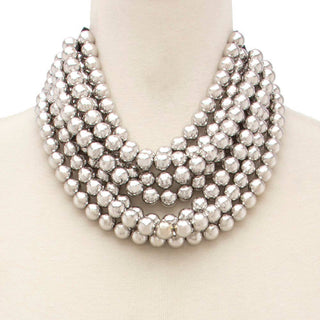 * CHUNKY BEADED LAYERED NECKLACE Faux leather neck magnetic-option1]-kendra-kays-boutique