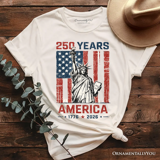 Statue of Liberty America Flag 250 Years T-Shirt, 4th of July USA Patriotic 1776–2026 Tee-option1]-Natural-kendra-kays-boutique