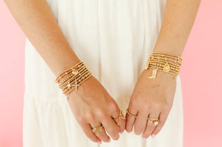 Cross Gold Charm Bracelet-option1]-kendra-kays-boutique
