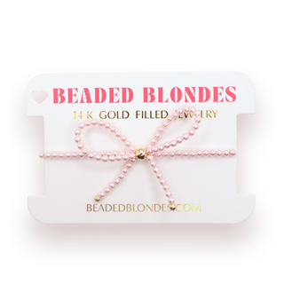 Pink Pearl Beaded Bow Bracelet-option1]-kendra-kays-boutique