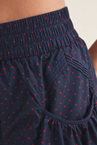Polka Dot Print Nylon Flare Shorts-option1]-kendra-kays-boutique