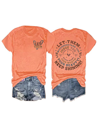 Cottagecore Funny slogan & love T-shirts women tee top-option1]-Orange-kendra-kays-boutique