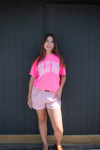 Lulu Mac Polka Dot Adult Neon Pink Comfort Colors Tee-Short Sleeves-option1]-kendra-kays-boutique