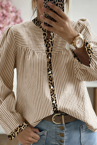 Stripe Leopard Long Sleeve