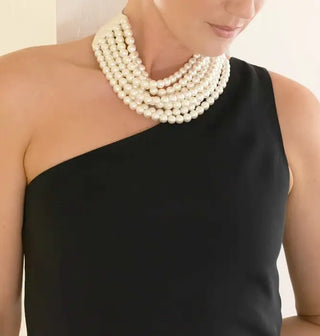 * CHUNKY BEADED LAYERED NECKLACE Faux leather neck magnetic-option1]-kendra-kays-boutique