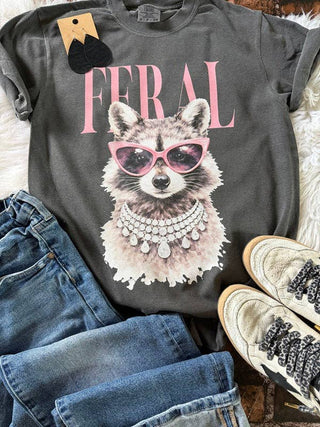 Feral Racoon Comfort Color Tee (youth and adult)-option1]-kendra-kays-boutique