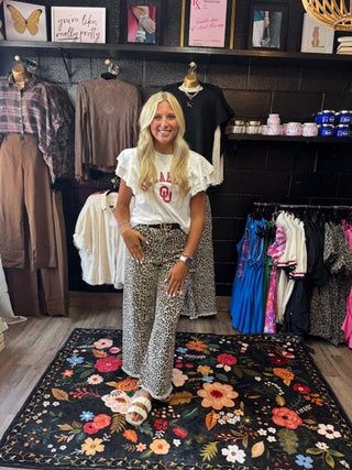 Umgee Leopard Print Wide-Leg Jeans with Raw Hem-Jeans-option1]-small-kendra-kays-boutique