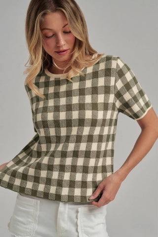 GINGHAM CHECKERED PATTERN SWEATER CASUAL TOP_JLT00221-01-option1]-kendra-kays-boutique