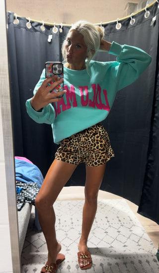 Lulu Mac Sweatshirt Mint/Hot Pink