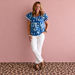 Mixed Media Print Top-Short Sleeves-option1]-kendra-kays-boutique