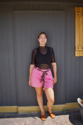 Leopard Contrast Sash Belt Pleated Wide Leg Shorts-Shorts-option1]-kendra-kays-boutique