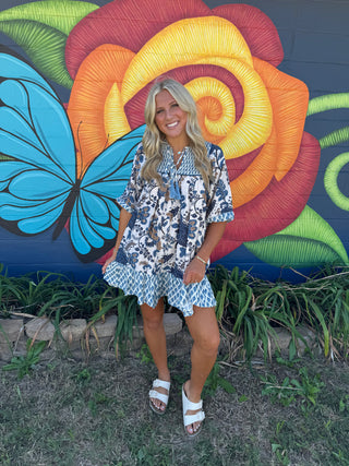 Umgee Mixed Print Mini Dress-Dresses-option1]-kendra-kays-boutique