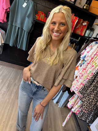 Solid Color V-Neck Double Layer Sleeve Loose T-Shirt-Short Sleeves-option1]-small-kendra-kays-boutique