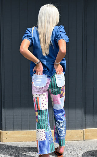 Raw Hem Jewel Patch Jeans-Jeans-option1]-kendra-kays-boutique