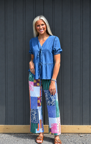 Raw Hem Jewel Patch Jeans-Jeans-option1]-kendra-kays-boutique