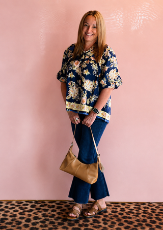 Apricot Floral Boho Blouse