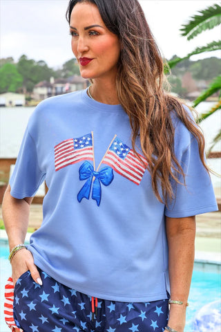 Liberty Bow Flags Luxe Top-Short Sleeves-option1]-Small-kendra-kays-boutique