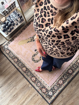 Puff Sleeve Leopard Knit Top-Short Sleeves-option1]-kendra-kays-boutique